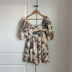 Abercrombie XS Emerson Poplin Puff Sleeve mini dress